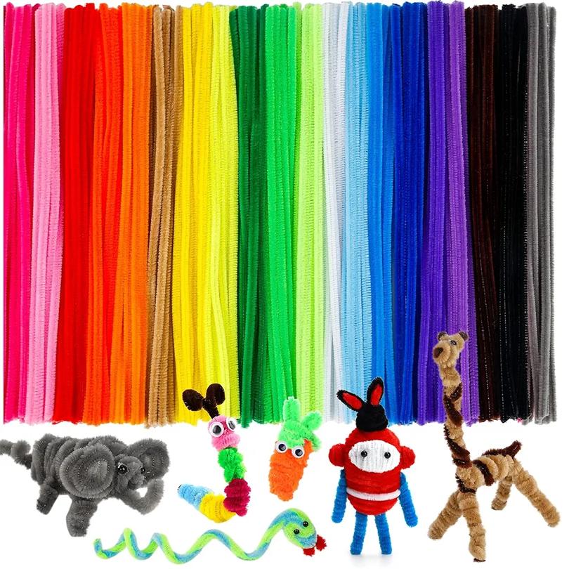 Chenille Stem Pipe Kids DIY Creative Toys Chenille Sticks Cleaners Kindergarten Educational Handmade Material Plush Strips