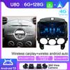 Android 14 For MAZDA 2 2007 2008 2009 2010 2011-2014 Car Radio Multimedia Player 4G WIFI Carplay GPS Stereo Head Unit Video DVD