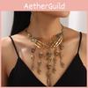 Skull Gothic Vintage Jewelry Set With Alloy Chain And Tassel For Cosplay And Costume Events