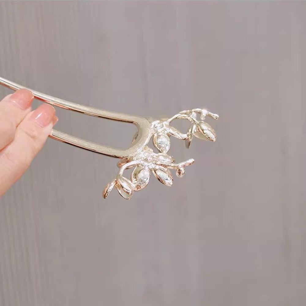 1pc Fashion U Shaped Flower Hair Sticks Forks Women Hair Bun Maker Jewelry Vintage Girls Flower Hairpins Clip Accessories