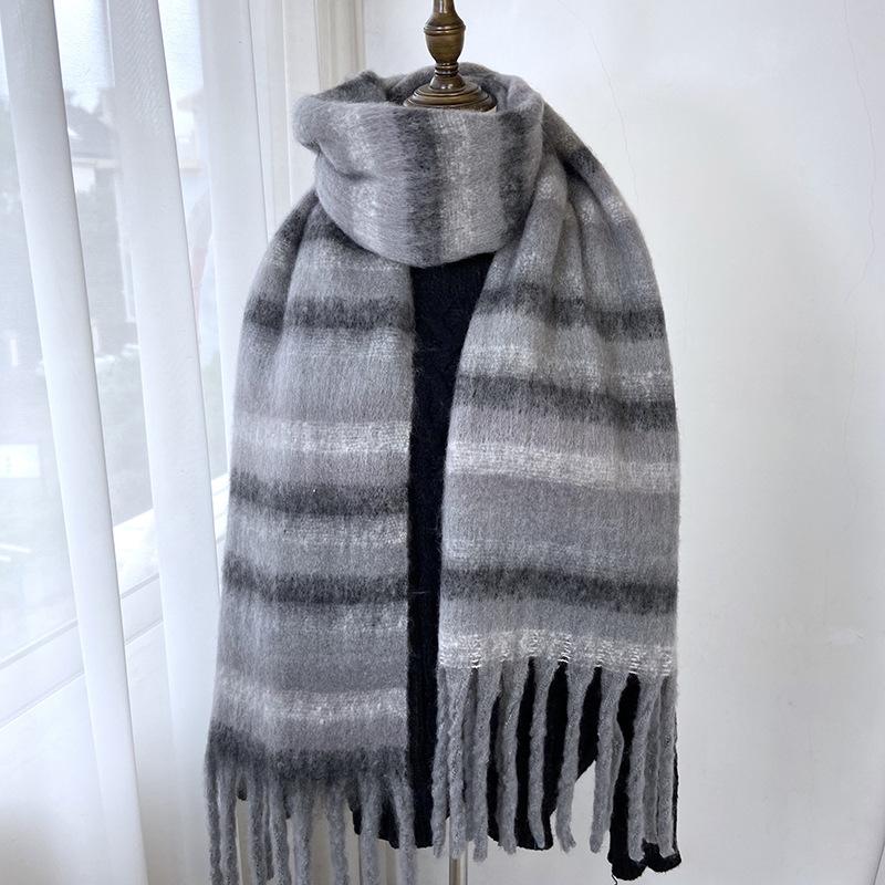 Wool Luxury Brands Classic England Style Women Scarf Fashion Stripe Plaid Scarves Tassel Shawls Pashmina Lady Wrap