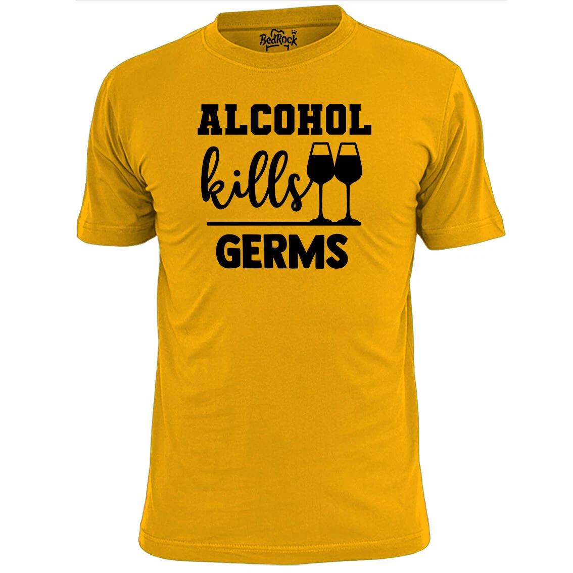 Mens Alcohol Kills Germs Funny T shirt Booze Beer Drinking 4XL