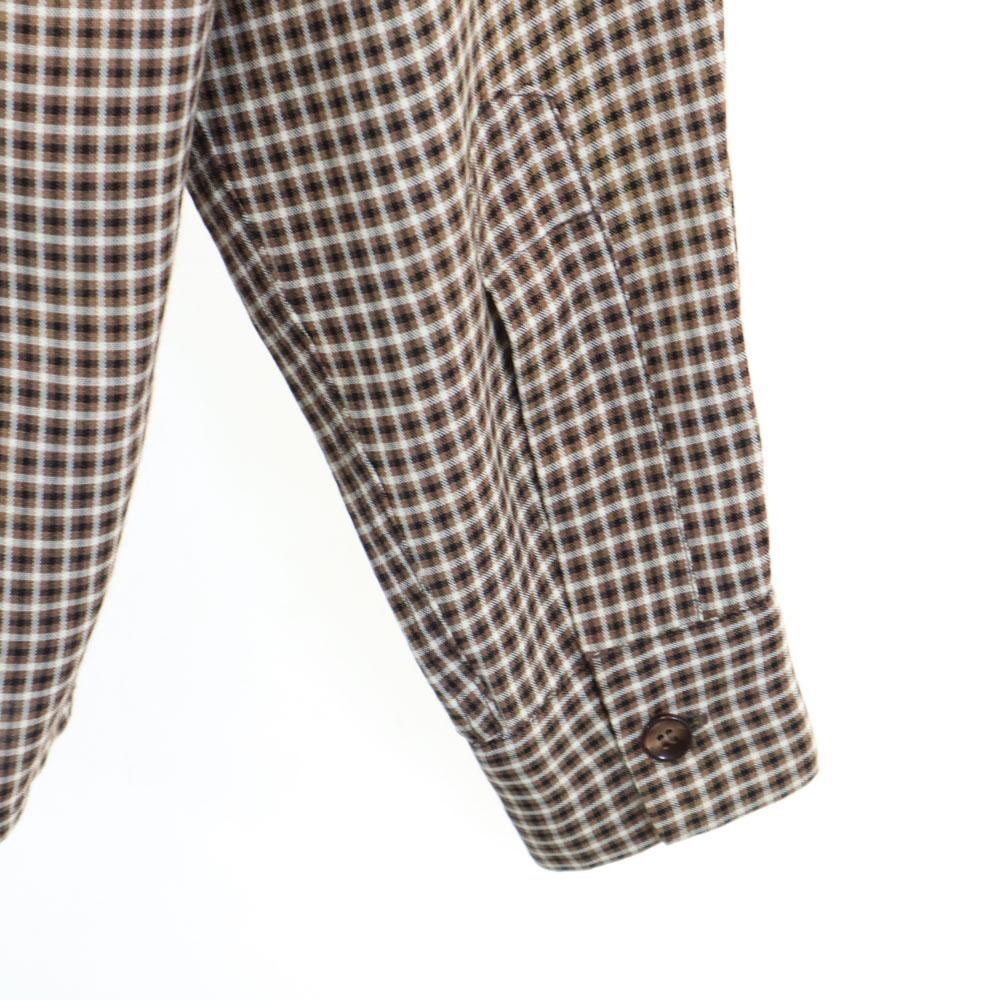 Berkshire 50s 60s Open collar Vintage box silhouette Check Pattern Long sleeve Open collar shirt Men's Used