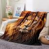 Coperta in Flanella Leone Maestoso, Morbida Coperta Stile Rustico per Tutte le Stagioni per Divano, Letto, Ufficio e Viaggio, Lavabile in Lavatrice Accogliente Decorazione per la Casa