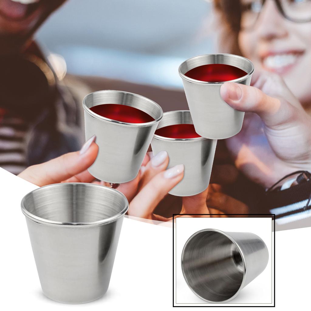 Stainless Steel Shot Drinking Cups Shot Cup Whiskey Shot Glass Drinking Tumbler For Wine Drinking For Home Bar Restaurant Travel Camping Party