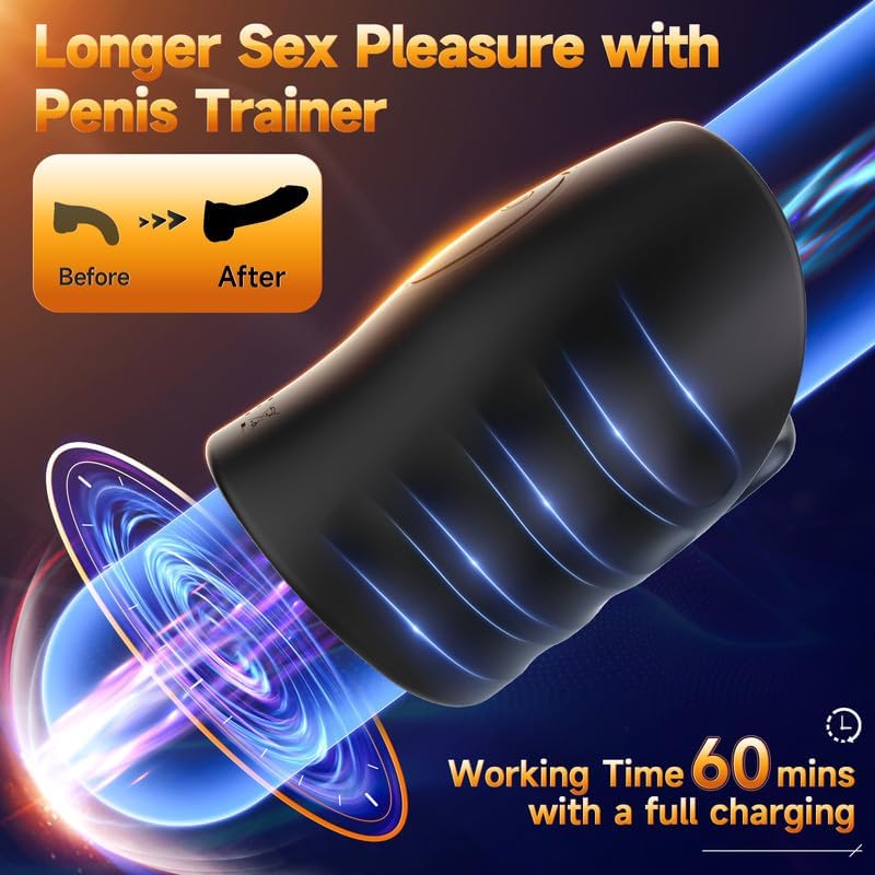 Male Masturbator Penis Stroker with App Control - Vibrating Glans Stimulator for Men, Adult Pleasure Device