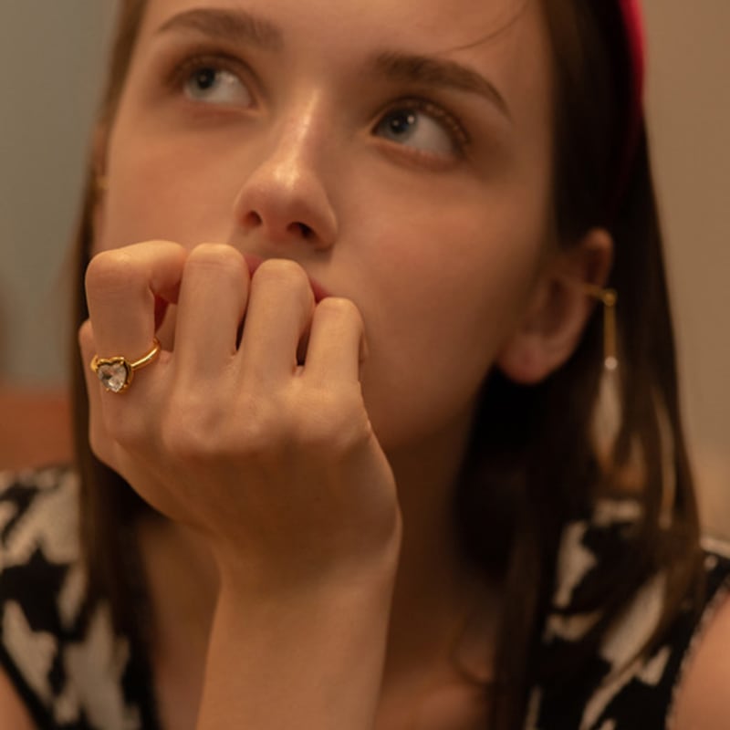 Shertz Heart Point Bold Cubic Ring