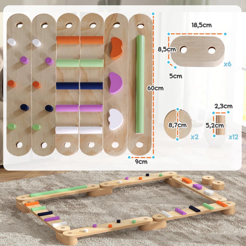 Wooden Balance Beam for Kids, Balance, Coordination, Agility