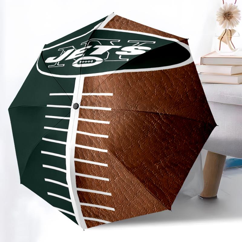 Printed New York Jets logo Folding Umbrella,Outdoor,Leisure,And Travel Umbrella,Durable Umbrella Fabric,Birthday And Holiday Gift