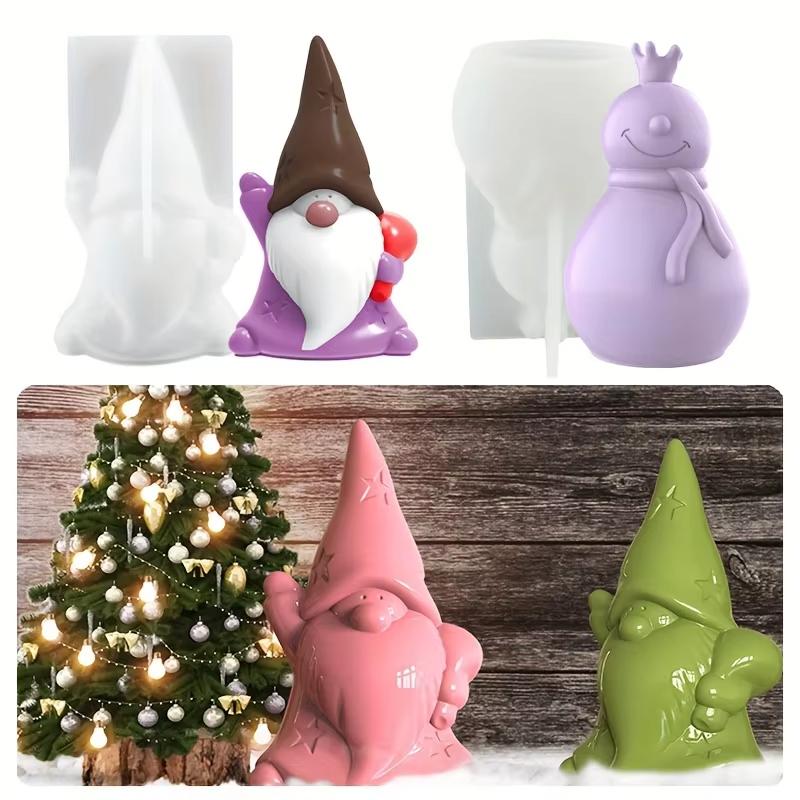 Cute elf and snowman silicone mold, silicone mold DIY production, Christmas decoration, living room pendant desktop decoration