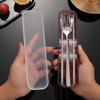 Portable Stainless Steel 3-Piece Cutlery Set with Transparent Case