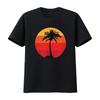 Mens Pacific Ocean Beach Palm Tree Sun Retro Vintage T Shirt Black Vintage Washed Stylish Versatile Soft Graphic Comfortable