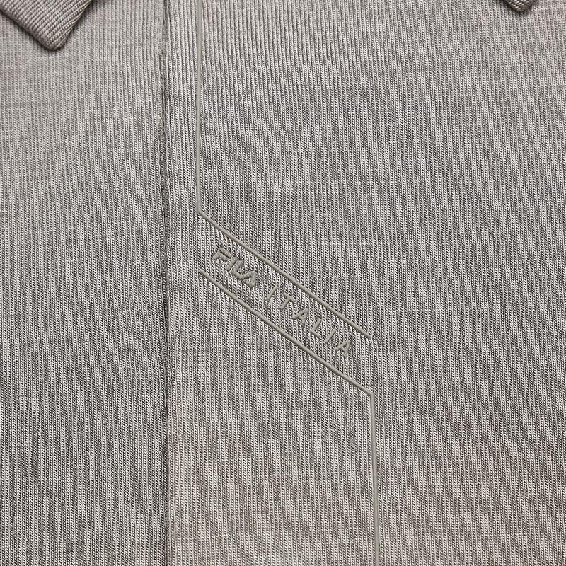 Fila Blue Business Casual Comfortable Breathable Knitted Long Sleeve Polo Shirt Men Tops Moon-Gray F11M542215FGY