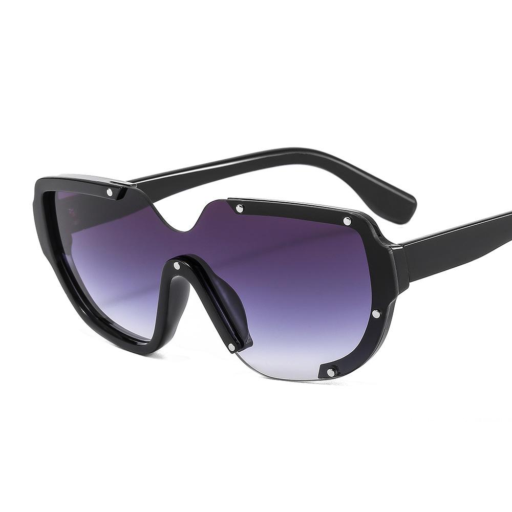 Double Color Rimless Sunglasses UV400 One Piece Lens Punk Shades for Women Men Luxury Sun Glasses Gafas