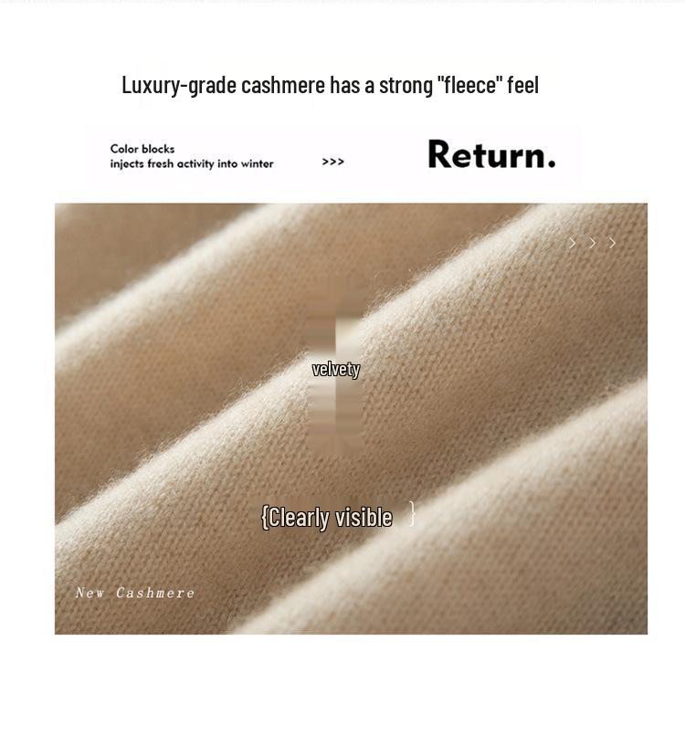 Women's Cashmere Sweater: Soft, Thick, Solid Color, Half-High Neck, Loose-Fit, High-End Knit Pullover for Winter.