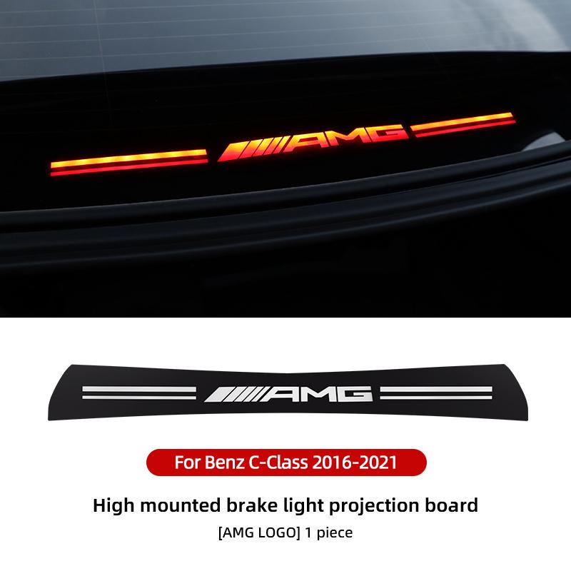 GLC GLB Araç Yüksek Fren Lambası Çıkartmaları PVC Otomatik Logo Projeksiyon Dekorasyon Aksesuarları Mercedes Benz AMG W203 W206 W220 W205 İçin