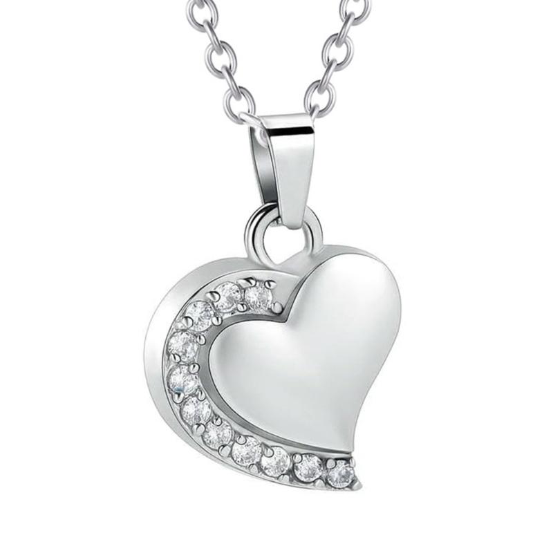 Minneshalsband Asbehållare Medaljong Kremering Halsbandssmycke för Aska/Hår Elegant Medaljong Strass för Kvinnor Män