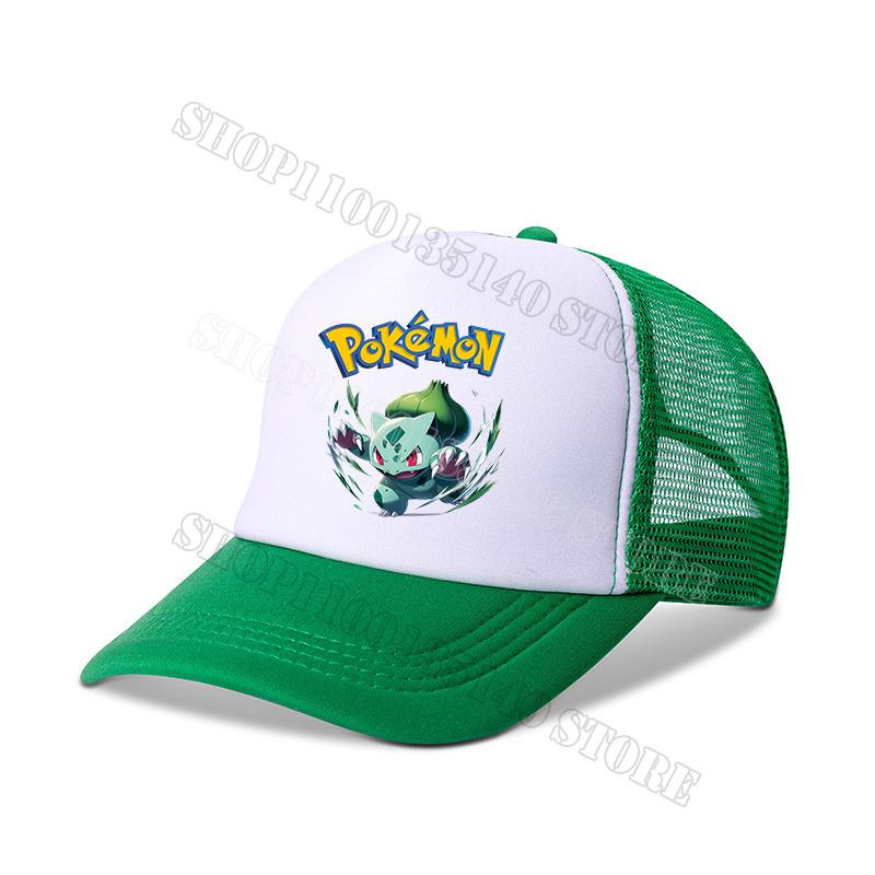Pokemons Baseball Cap Anime Cartoon Printed Sunshade Peaked Caps Kids Adult Summer Breathable Sunhat Cute Boys Girls Mesh Hats