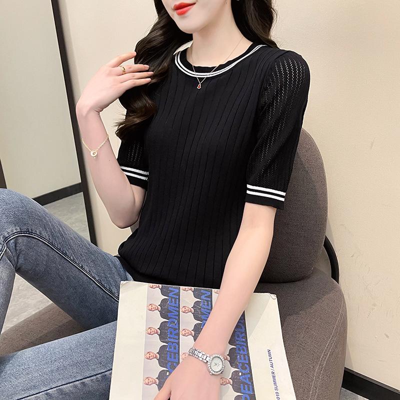 

Knitted sweater women s inner bottom low-neck top spring 2025 new early spring thin autumn and winter crew neck sweater women XL чорний