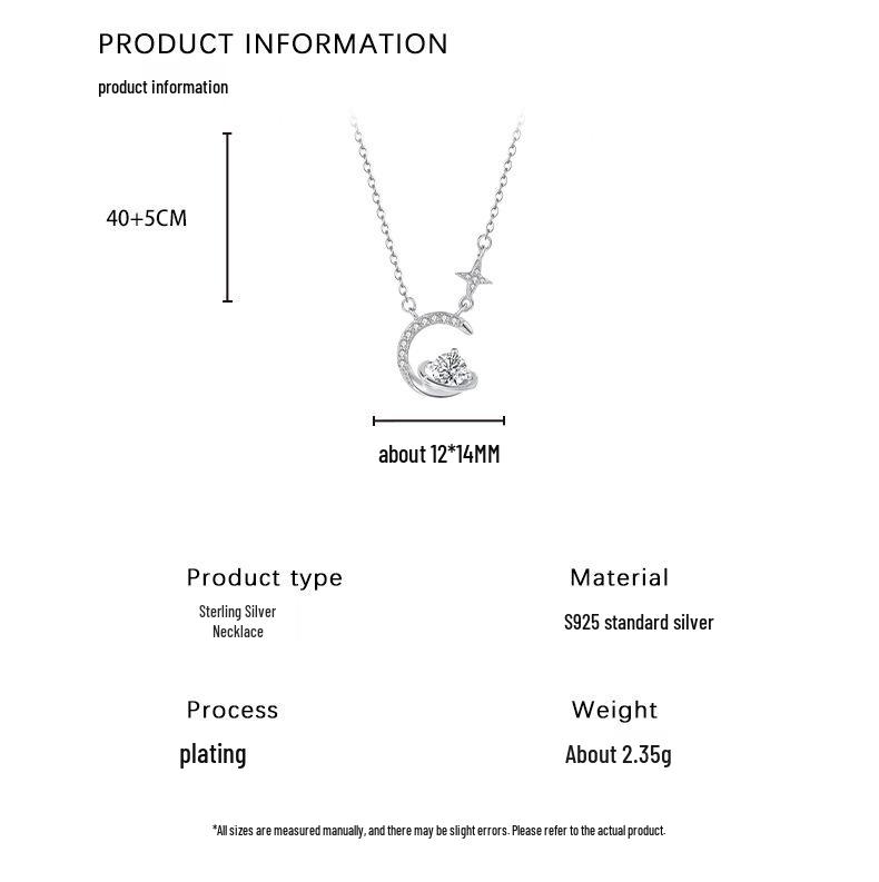 Halskette mit Anhänger Kleine Taille aus S999 Reinsilber im koreanischen Stil - Damen Exquisite Leichte Luxus Schlüsselbeinkette