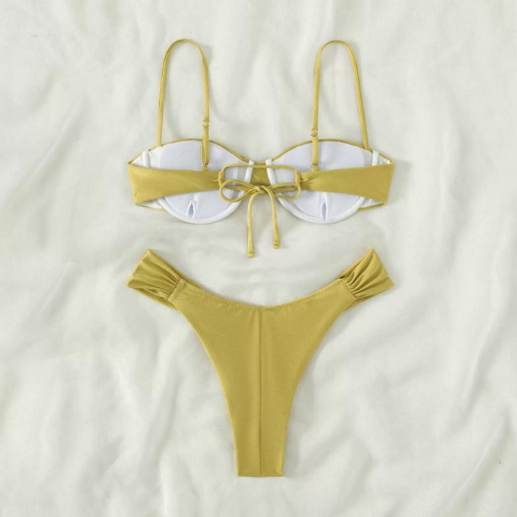 Women's Split Bandeau Bikini Fashion Sexy Swimsuit