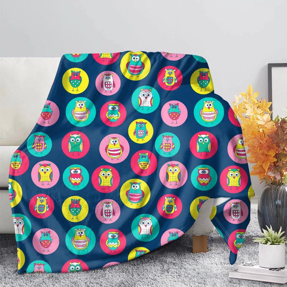 Owl Flannel Throw Blanket Super Soft Lightweight Fleece Blanket Gift for Teenage Girl for Bed Sofa Couch Blanket King Queen Size