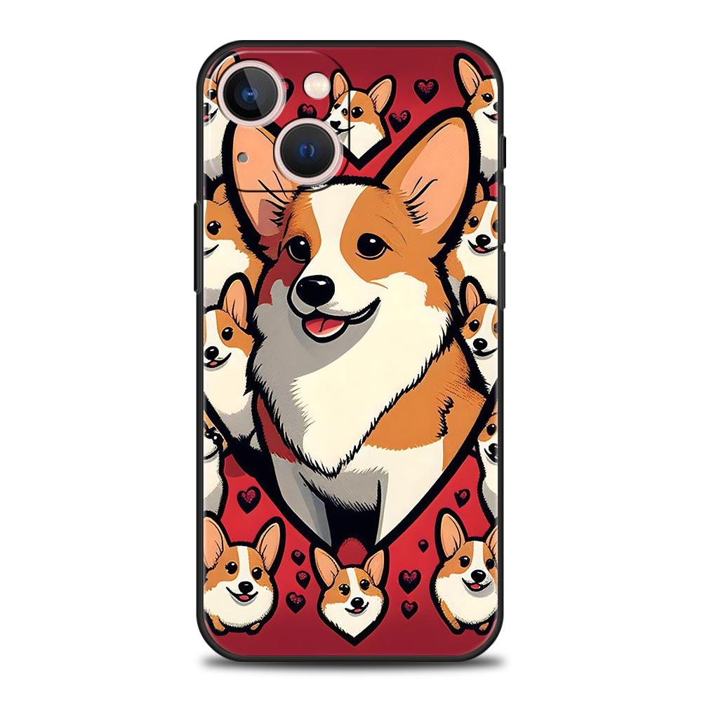 Cute Corgi Dog Phone Case Cover for iPhone 17 16 15 14 13 12 Pro Max 11 Pro Max 17 AIR Plus Shockproof Soft TPU Shell Fundas Bag