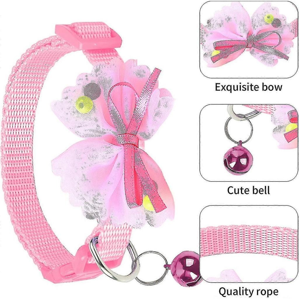 6-piece Cat Collar With Bow And Bow, 19-32cm, 6 Colors