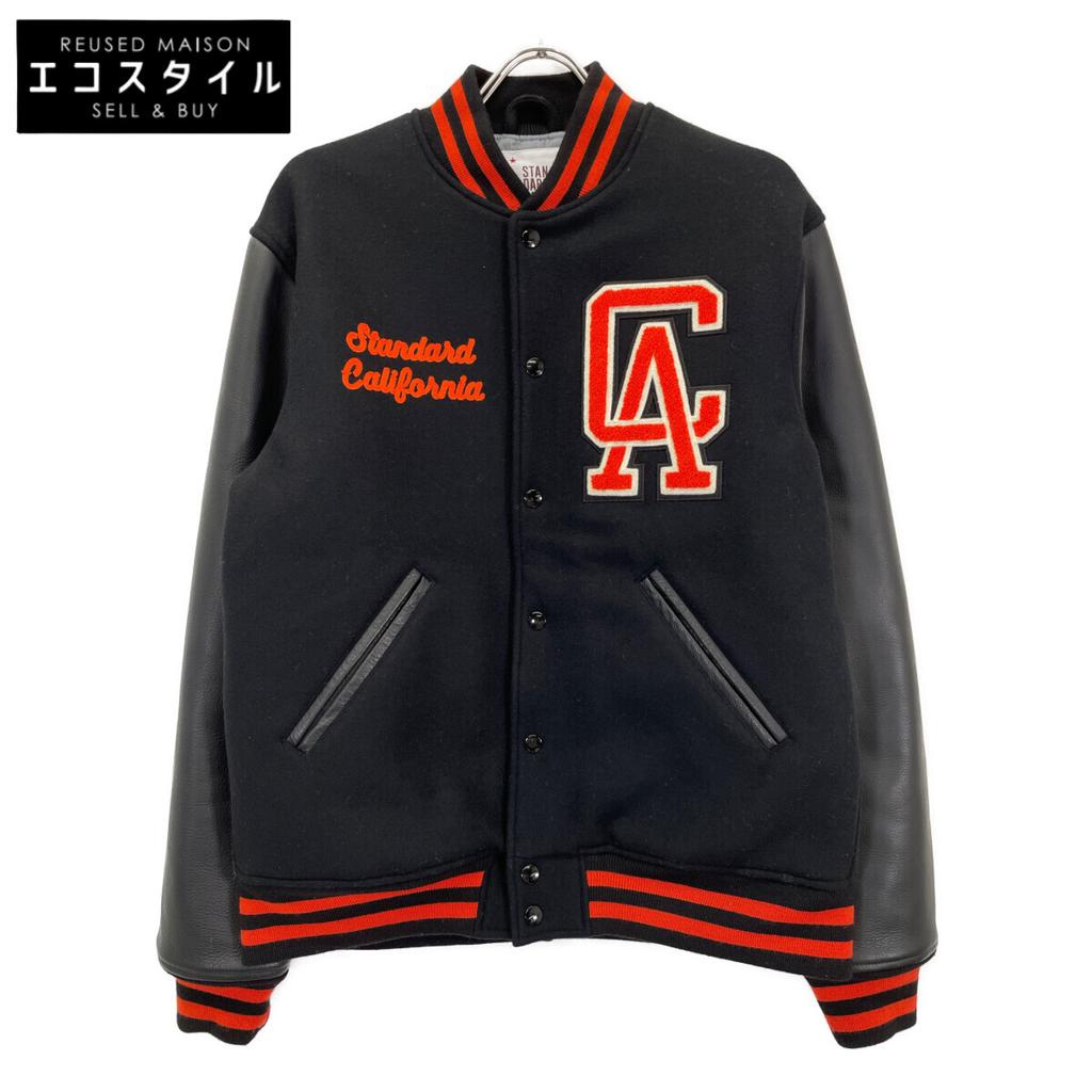 STANDARD CALIFORNIA 21AW Black x Orange SD Versity Jacket Jacket L Black/OrangeUsed