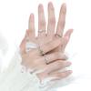 Adjustable Sleek Opal Ring For Women Unique Copper Jewelry Geometric Design Fashionable 2023