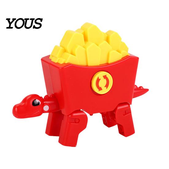 Food Transforming Dinosaur Toy Fidget Toy, Stress Relief Fast Shape Fingertip Spinner Spinner, Transformable Dino Decompression for Kids Adults