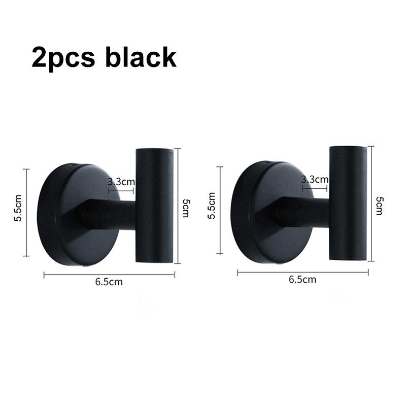 Bathroom Accessories Hardware Set Robe Hook Towel Rail Bar RackRound Black Stainless Steel Shelf Tissue Toilet Paper Holder DIY
