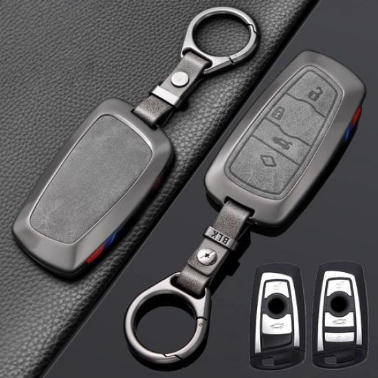 Zinc Alloy Leather Car Key Case Cover For BMW X3 X4 X5 F10 F15 M5 1 2 3 7 4 5 6