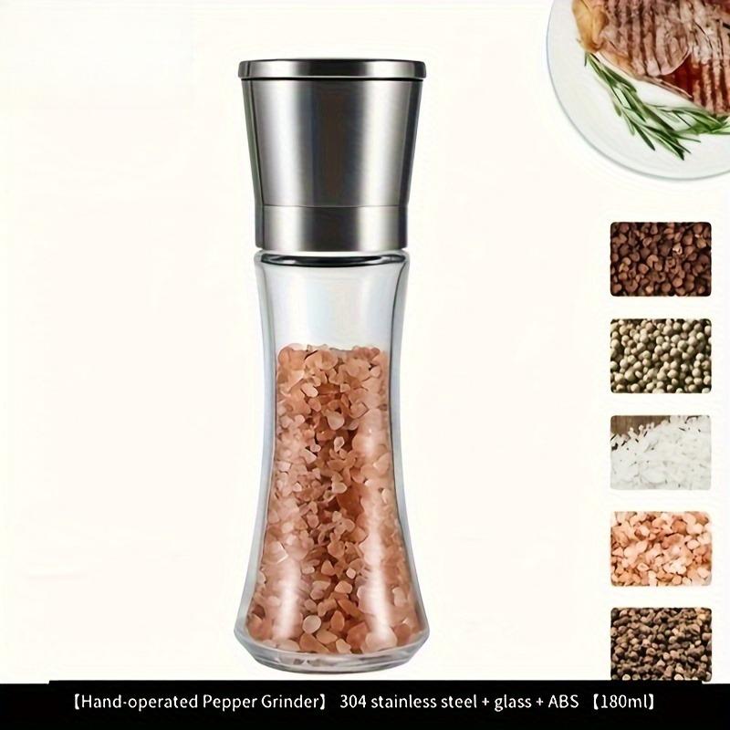 

1PC Carbon Steel Core Black Pepper Grinder Manual Fresh Grinding Glass Seasoning Bottle Jar Household Kitchen Pepper Grinding Powder прозрачный