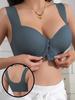 Seamless Front Closure Push Up Bra Wide Strap Non Underwire