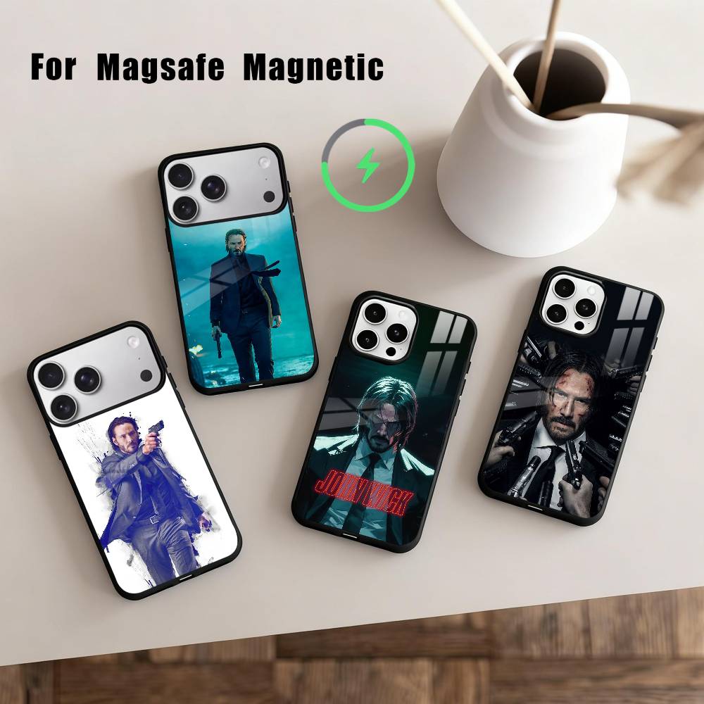 M-Filmkennzeichen J-John W-Wick Handyhülle Für iPhone 17,16,15,14,13,12,Plus,Pro,Max für Magsafe Magnetisches Kabelloses Laden