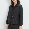 Minimalist Women's Pointed Collar Solid-Color Down Jacket - Short Fit Oversized Coat
