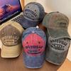 Adjustable Women Baseball Cap Sunscreen Men's Sports Cap Summer Letter Washed Denim Cap  Unisex