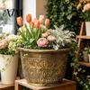 Large Capacity Decorative Planter Water Lily Planter, Vintage Round Plant Pot, Without Drainage Hole, Bowl with No Extra Plastic Flower Pot for Lotus,