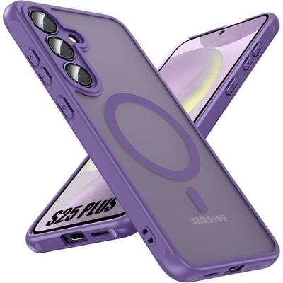 Case for Samsung Galaxy S25 Plus (Galaxy S25+) Protection with Magnetic Ring and Camera Glass - Translucent Purple
