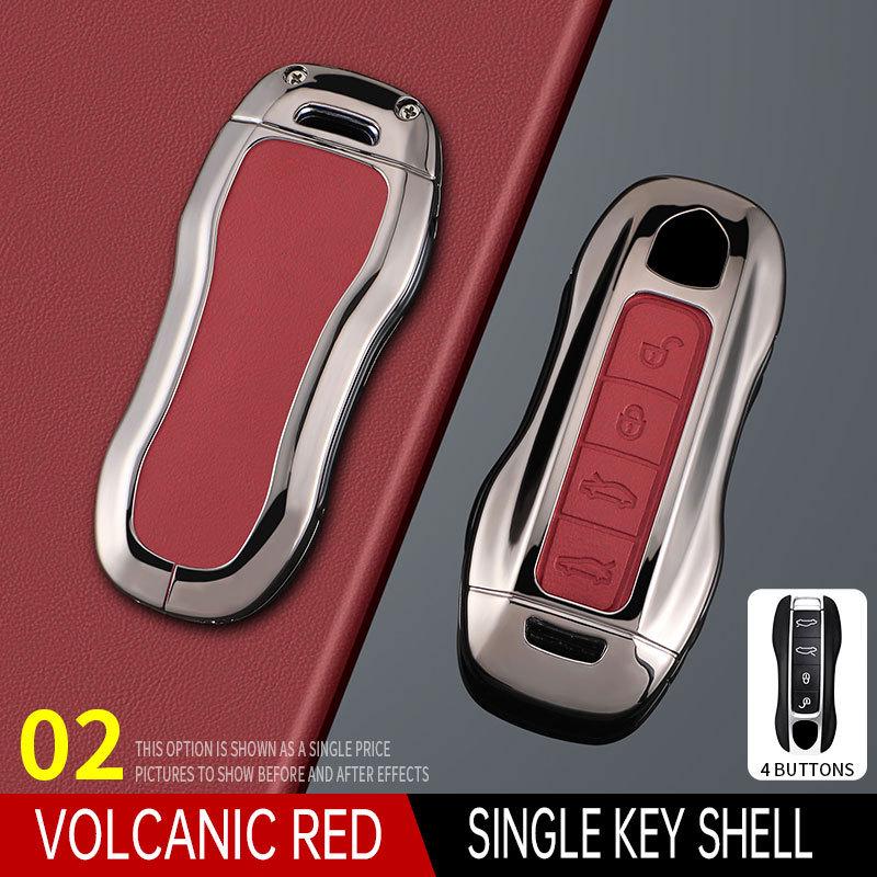 Porsche Key Case for Cayenne, Macan, Panamera, 911, 718 – Metal Leather Buckle