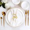 12Pcs Christmas Elk Deer Napkin Rings Gold Alloy Napkin Buckle Napkin Ring Holder Hotel Restaurant Wedding Party Dinner Table De