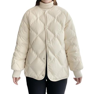 Gdnelhuonox Lightweight Quilted Coat with Padded Inner Jacket and Warm and Flattering for and Winter Women's No-Collar Pockets, Spring, Autumn,