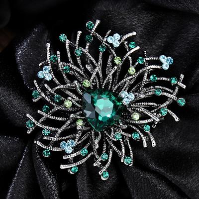Diamond-Set Fashion Retro Temperament Brooch High-End Niche Design Pin Large Clothes With Accessories
