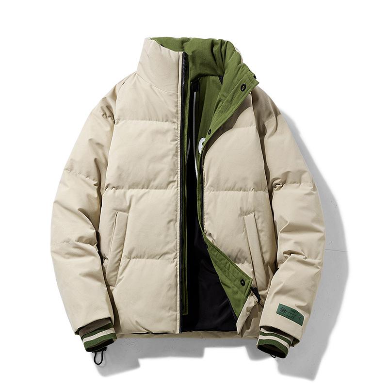 2025 New Winter White Duck Down Fake Two Pieces Down Jacket Men's Simple Warm Down Jacket Jacket Badge Casual Cotton Jacket