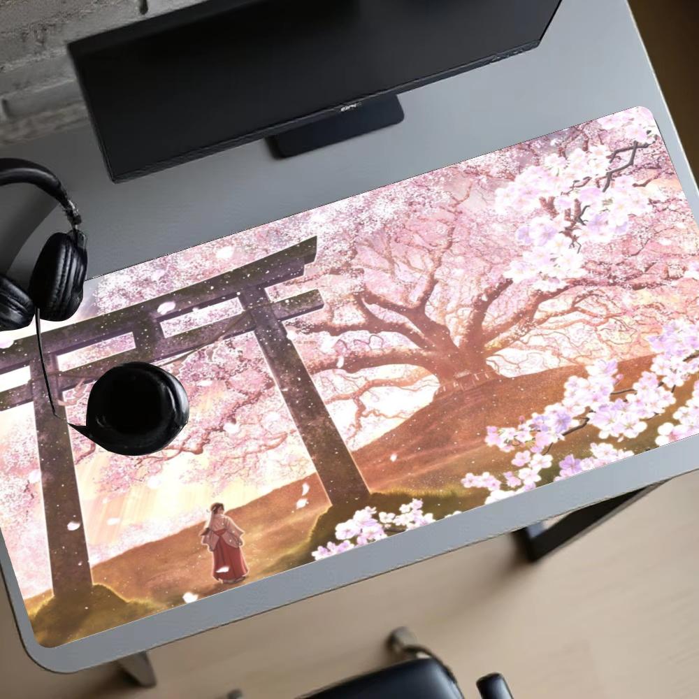 Sakura Torii Gaming Mats Extended Pad Pc Accessories Mouse Pads Desk Interior Mousepad Gamer Setup Decoration Mouse Mat Playmat