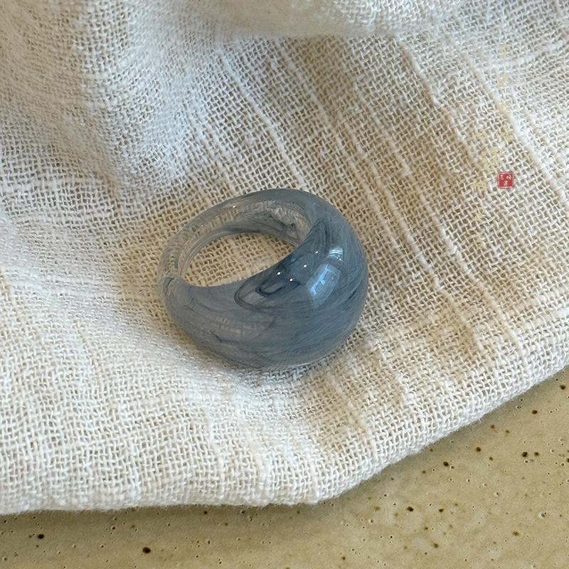 Artistic Retro Geometric Resin Ring - High-End Versatile Fashion Jewelry