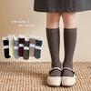 Kids' Candy Color Knee-High Socks - Spring/Autumn Retro Mori Style, High Waist Cotton for Boys & Girls
