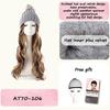 Women's Winter Wig Hat Knitted Hat Long Wave Straight Hair Synthetic Hat Wig