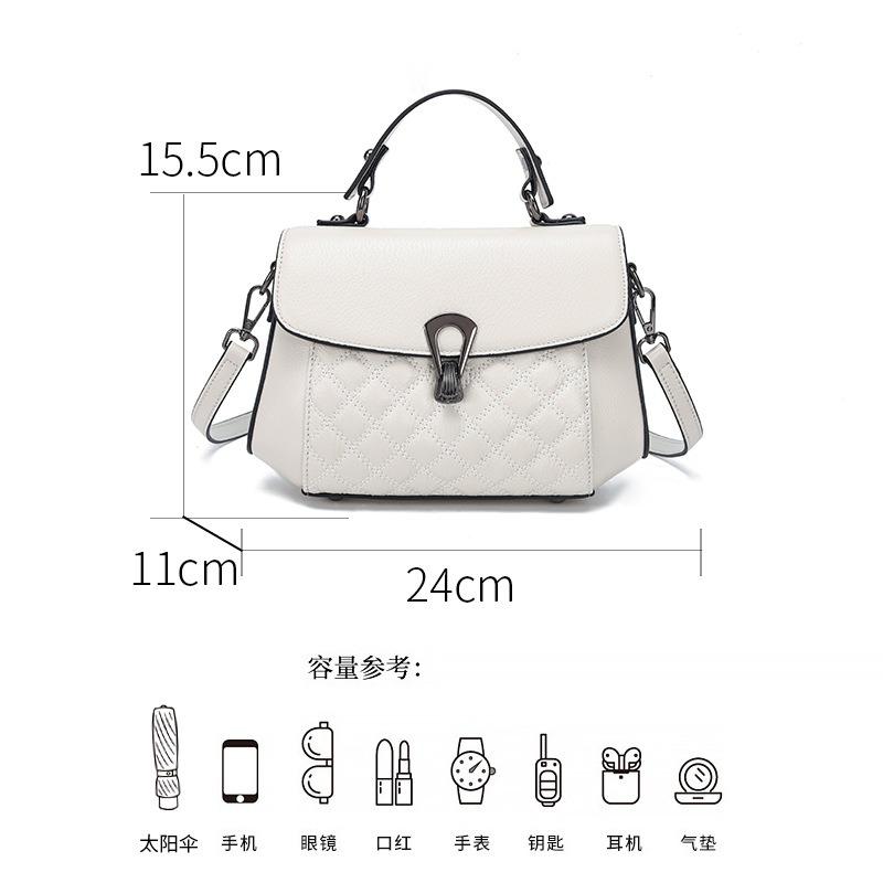 Leather Bag Women's Niche First-layer Cowhide Shoulder Bag New Light Luxury Fashion Handbag Versatile Messenger Bag
